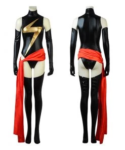 Captain Marvel Costume Carol Danvers Black Thunder Logo Jumpsuit Cosplay Costumes