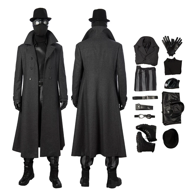 Spider Man Noir Costume Spider Man Into The Spider Verse Noir Cosplay Costume 3 Spider Man Noir Costume Spider Man Into The Spider Verse Noir Cosplay Costume