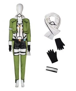 Sword Art Online II Asada Shino Hecate Green Cosplay Costume