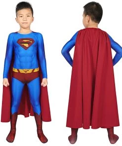 Kids Clark Kent Return Zentai Jumpsuit Polyester Cosplay Costume