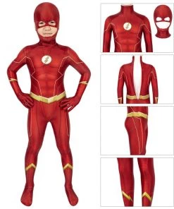 Kids Barry Allen Bodysuit Superhero Red Cosplay Costume