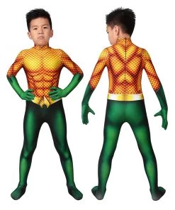 Kids Arthur Curry Cosplay Costume Jumpsuit