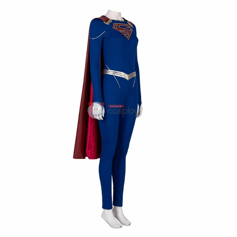 Super Woman Kara Danvers Blue Halloween Cosplay Costume 5 Super Woman Kara Danvers Blue Halloween Cosplay Costume - Image 3