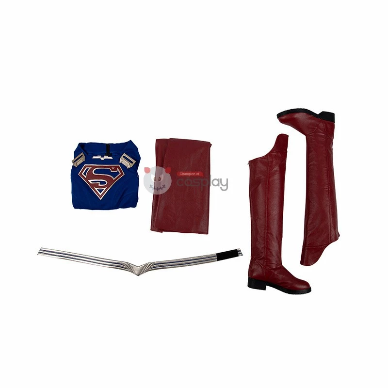 Super Woman Kara Danvers Blue Halloween Cosplay Costume 12 Super Woman Kara Danvers Blue Halloween Cosplay Costume - Image 10