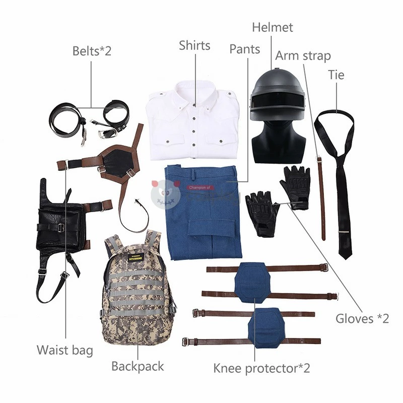 Top Level PUBG White Shirt Cosplay Costume 7 Top Level PUBG White Shirt Cosplay Costume - Image 5
