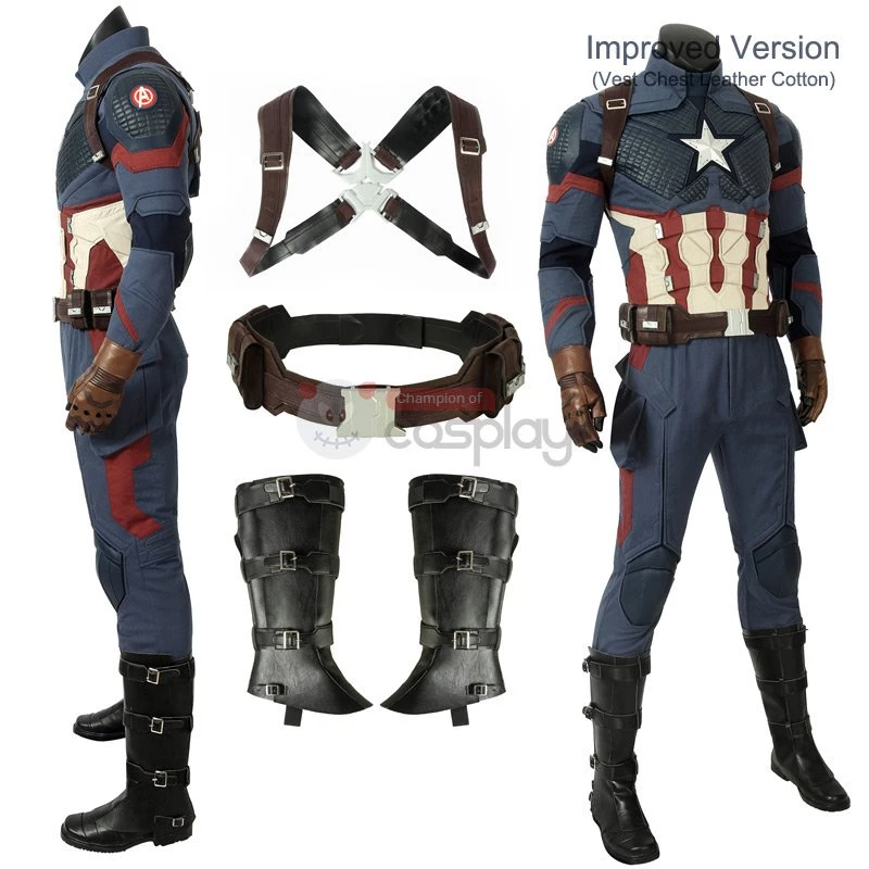 Captain America Costumes Avengers-Endgame Steve Rogers Cosplay Costumes 10 Captain America Costumes Avengers-Endgame Steve Rogers Cosplay Costumes - Image 8