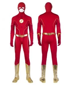 Barry Allen Cosplay Suit Superhero Costumes Golden Boots
